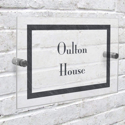 Personalised Memento Hanging Decorations & Signs Personalised Slate Effect Acrylic House Sign