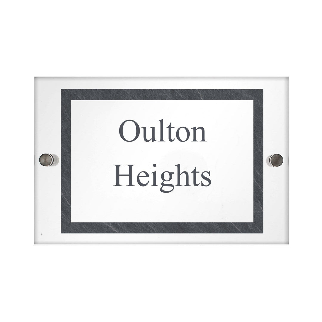 Personalised Memento Hanging Decorations &amp; Signs Personalised Slate Effect Acrylic House Sign