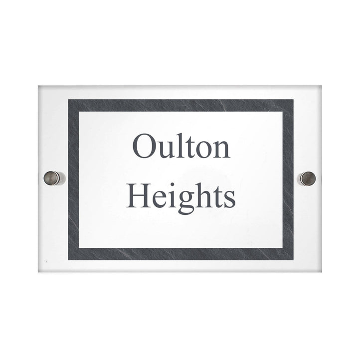 Personalised Memento Hanging Decorations &amp; Signs Personalised Slate Effect Acrylic House Sign