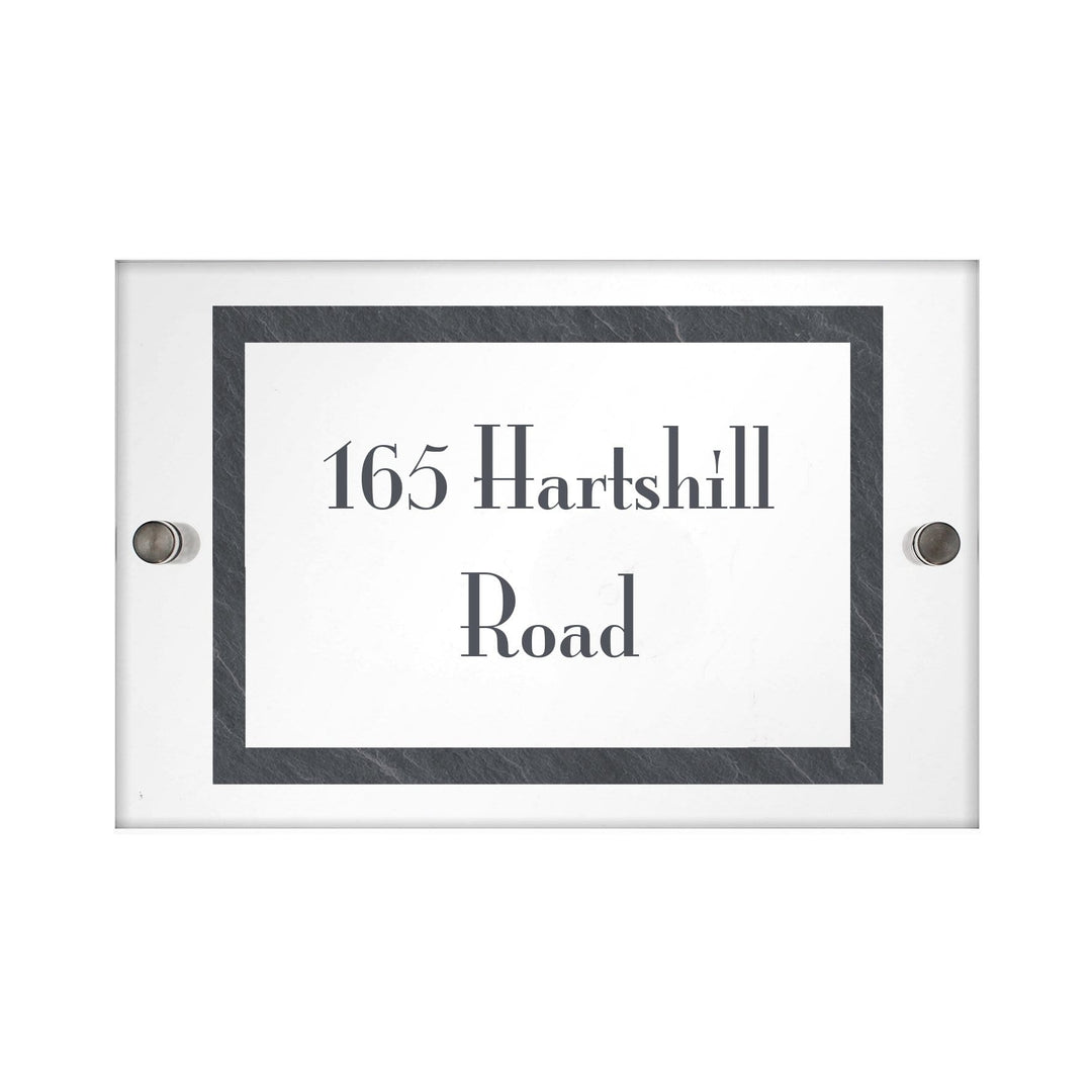 Personalised Memento Hanging Decorations &amp; Signs Personalised Slate Effect Acrylic House Sign