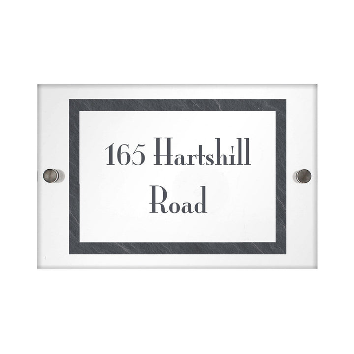 Personalised Memento Hanging Decorations &amp; Signs Personalised Slate Effect Acrylic House Sign