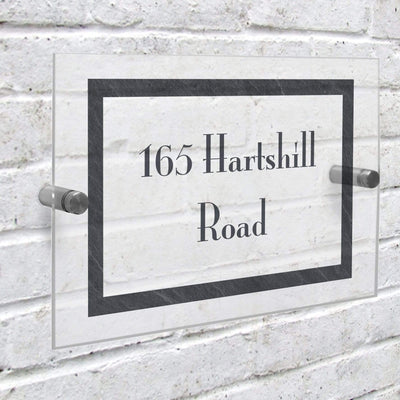Personalised Memento Hanging Decorations & Signs Personalised Slate Effect Acrylic House Sign