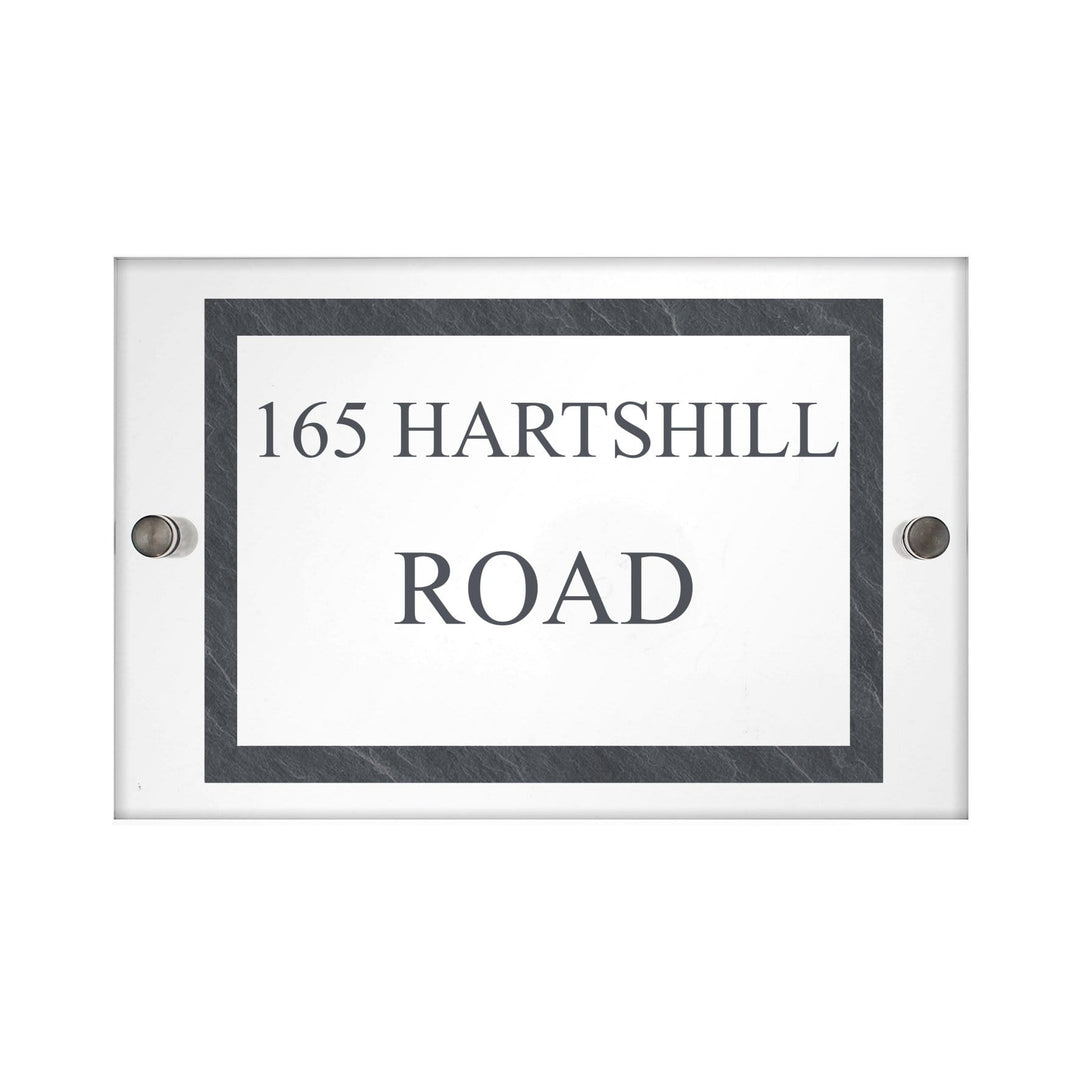 Personalised Memento Hanging Decorations &amp; Signs Personalised Slate Effect Acrylic House Sign