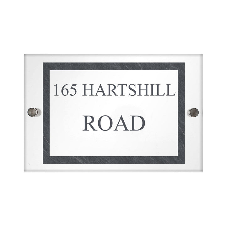 Personalised Memento Hanging Decorations &amp; Signs Personalised Slate Effect Acrylic House Sign