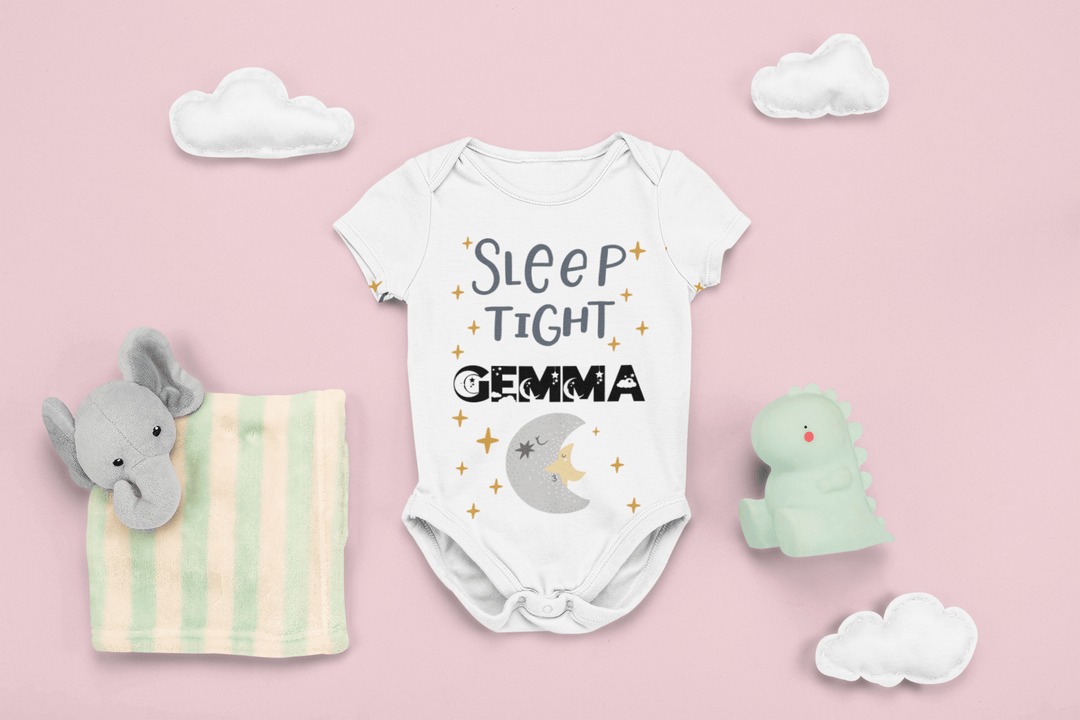 The Little Personal Shop Babygrows Personalised Sleep Tight Babygrow