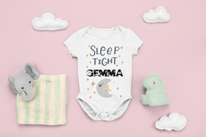 The Little Personal Shop Babygrows Personalised Sleep Tight Babygrow