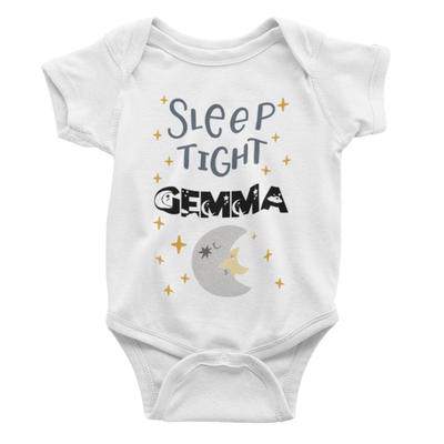 The Little Personal Shop Babygrows Personalised Sleep Tight Babygrow
