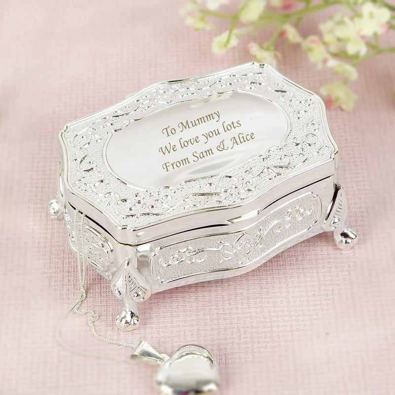 Personalised Memento Trinket, Jewellery & Keepsake Boxes Personalised Small Antique Trinket Box