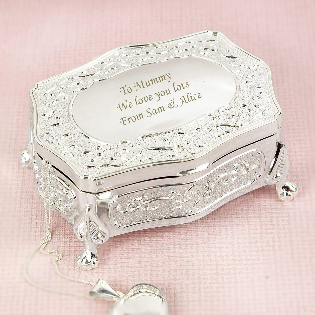 Personalised Memento Trinket, Jewellery & Keepsake Boxes Personalised Small Antique Trinket Box