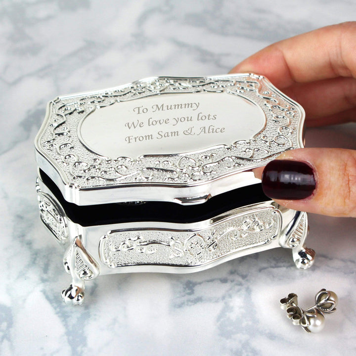 Personalised Memento Trinket, Jewellery &amp; Keepsake Boxes Personalised Small Antique Trinket Box