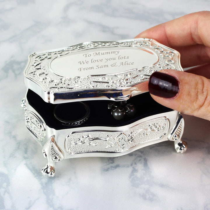 Personalised Memento Trinket, Jewellery &amp; Keepsake Boxes Personalised Small Antique Trinket Box