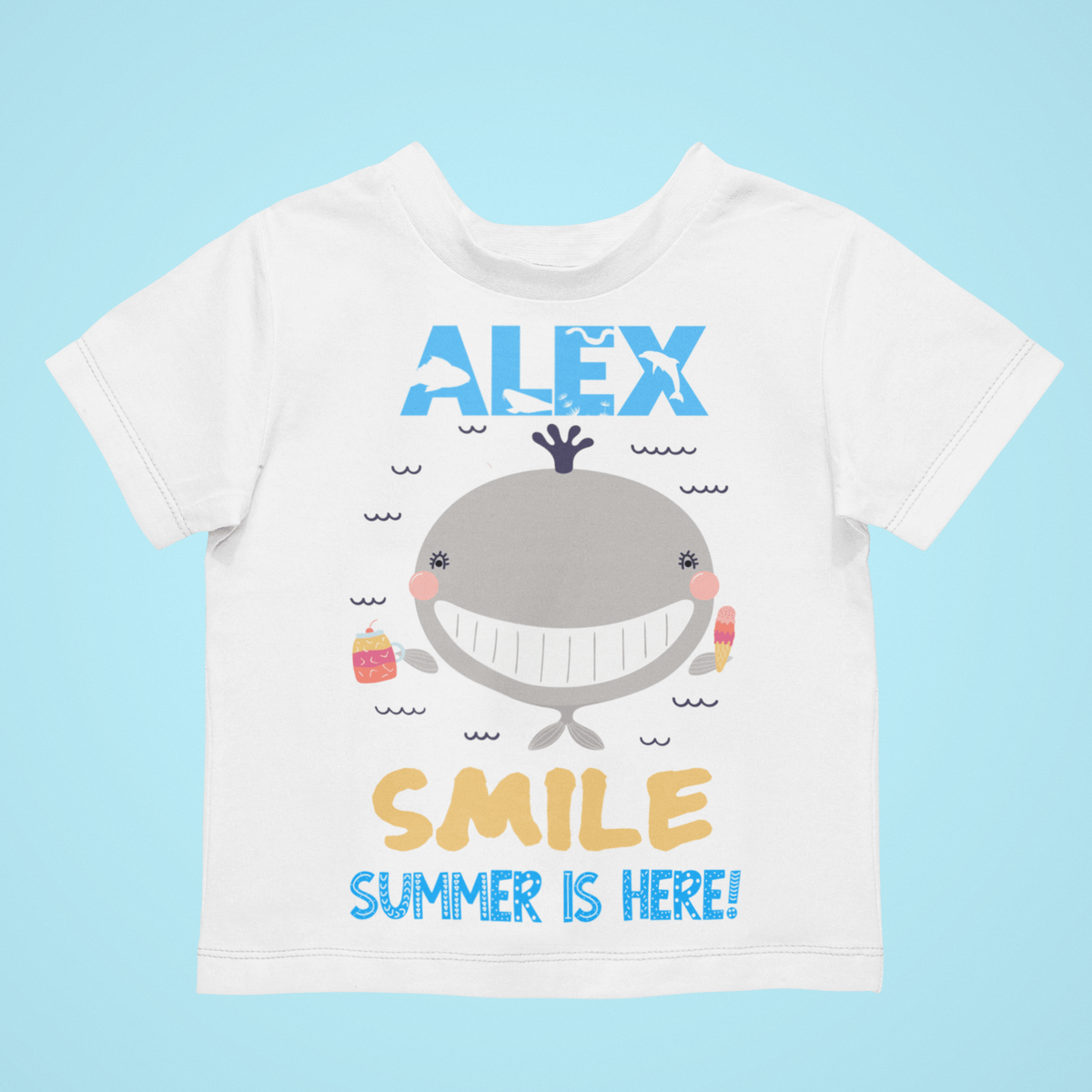The Little Personal Shop Babygrows Personalised Smile Summer Is Here Boy Design
