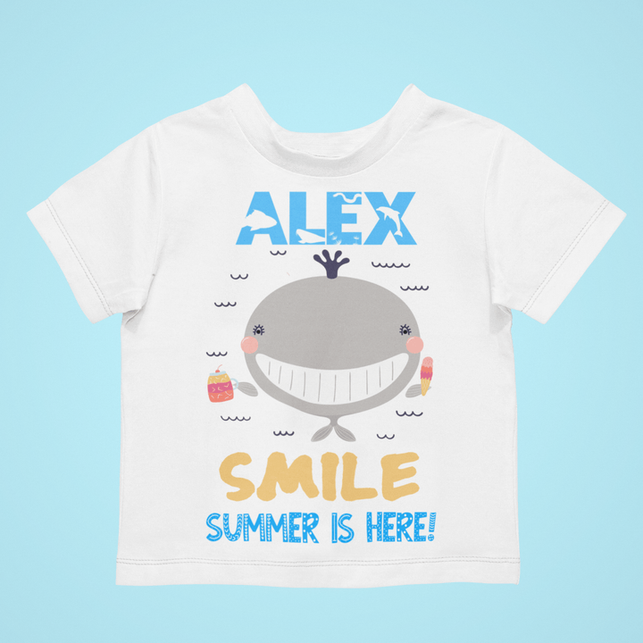 The Little Personal Shop Babygrows Personalised Smile Summer Is Here Boy Design