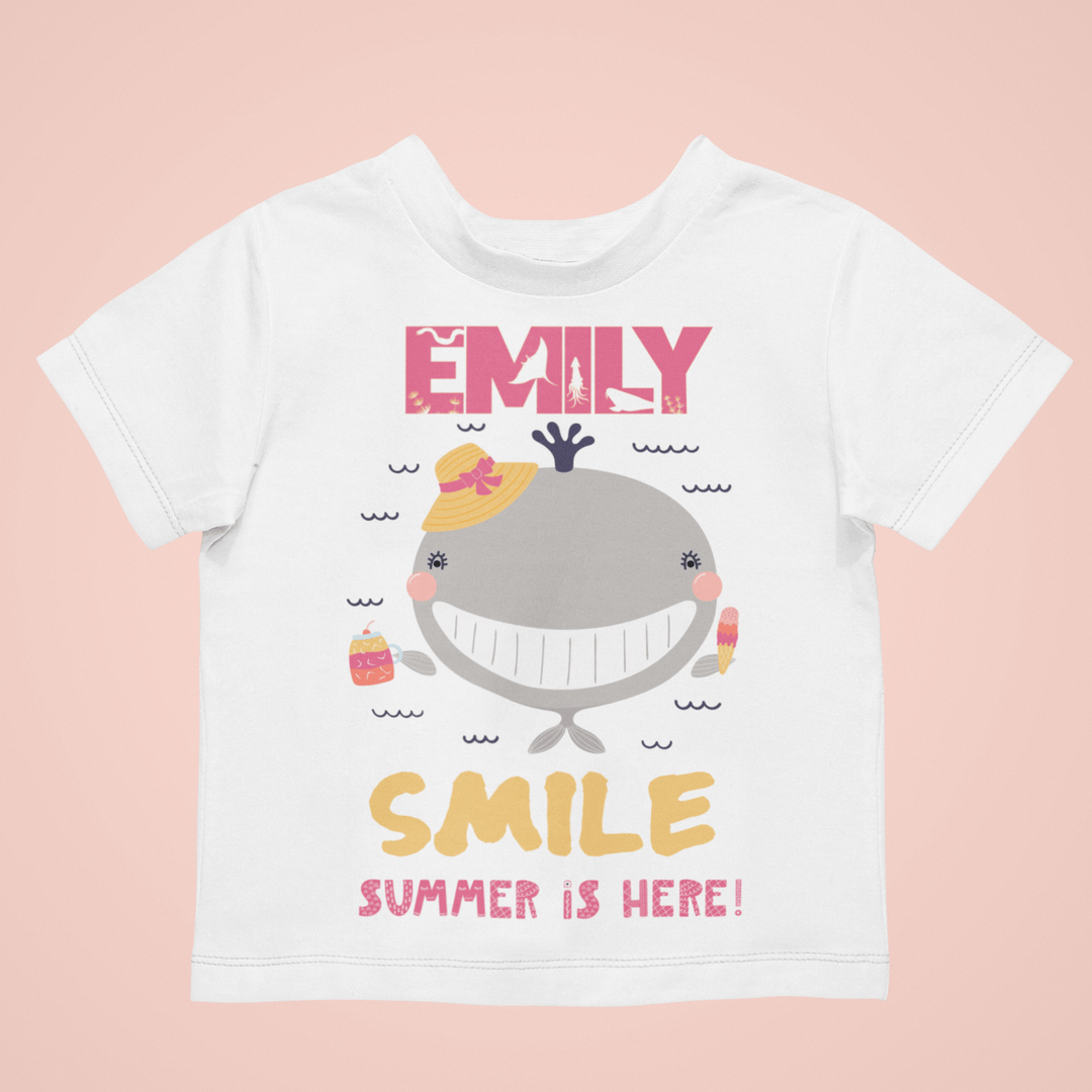The Little Personal Shop Babygrows Personalised Smile Summer Is Here Girl Design