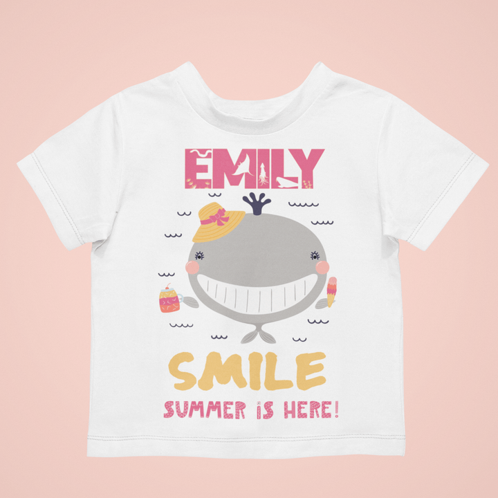 The Little Personal Shop Babygrows Personalised Smile Summer Is Here Girl Design