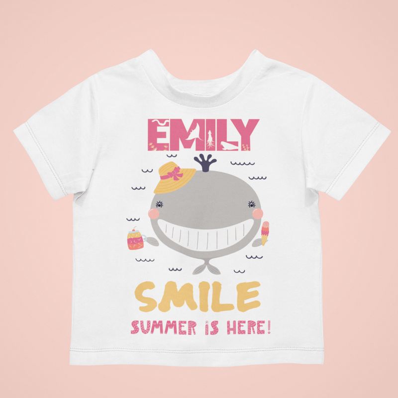 The Little Personal Shop Babygrows Personalised Smile Summer Is Here Girl Design