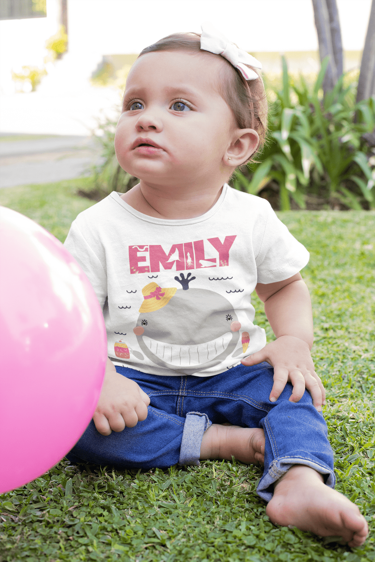 The Little Personal Shop Babygrows Personalised Smile Summer Is Here Girl Design