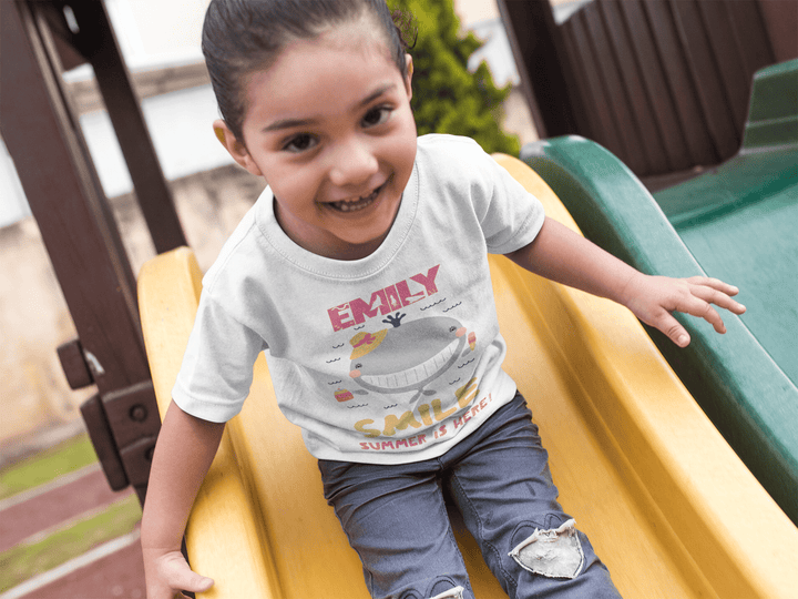 The Little Personal Shop Babygrows Personalised Smile Summer Is Here Girl Design