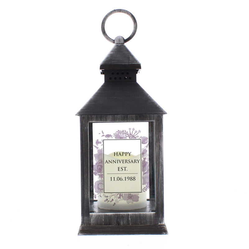 Personalised Memento LED Lights, Candles & Decorations Personalised Soft Watercolour Rustic Black Lantern