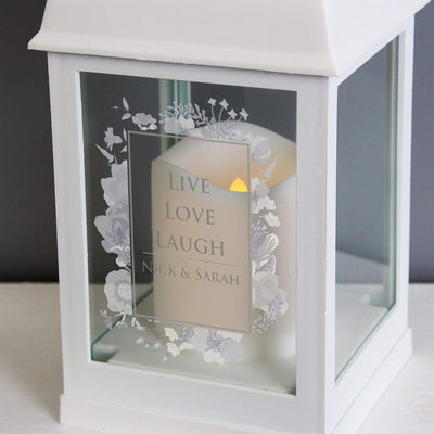 Personalised Memento LED Lights, Candles & Decorations Personalised Soft Watercolour White Lantern