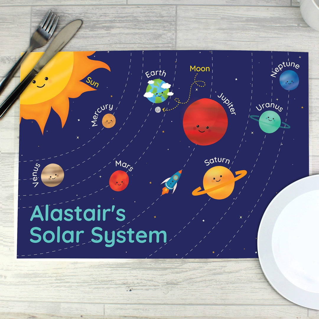 Personalised Memento Mealtime Essentials Personalised Solar System Placemat