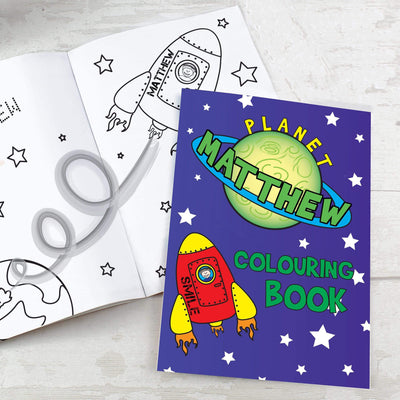 Personalised Memento Books Personalised Space Colouring Book