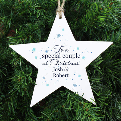 Personalised Memento Hanging Decorations & Signs Personalised 'Special Couple' Wooden Star Decoration