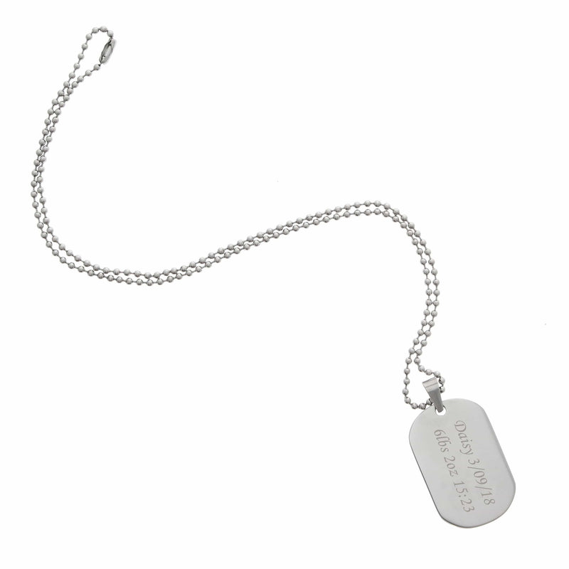 Personalised Memento Jewellery Personalised Stainless Steel Dog Tag Necklace