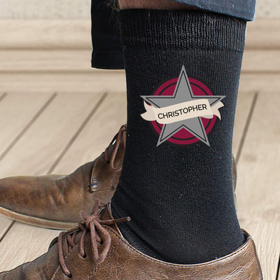 Personalised Memento Clothing Personalised Star Men's Socks