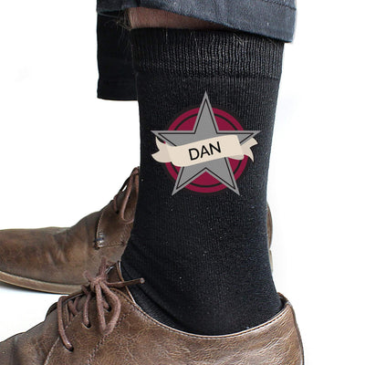 Personalised Memento Clothing Personalised Star Men's Socks