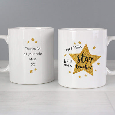Personalised Memento Mugs Personalised Star Teacher's Mug