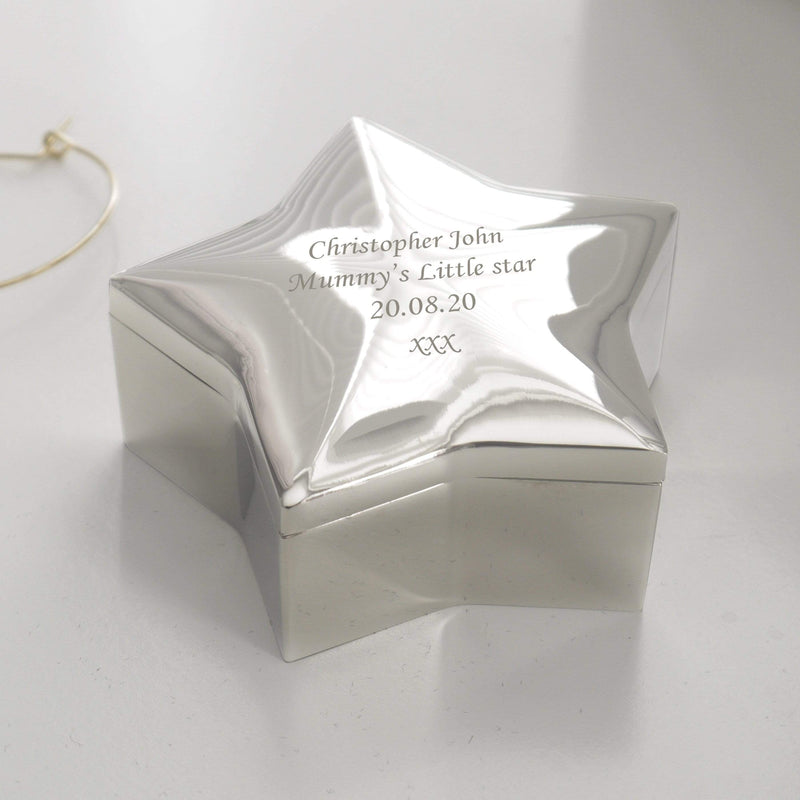 Personalised Memento Trinket, Jewellery & Keepsake Boxes Personalised Star Trinket Box