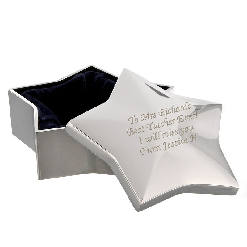 Personalised Memento Trinket, Jewellery & Keepsake Boxes Personalised Star Trinket Box