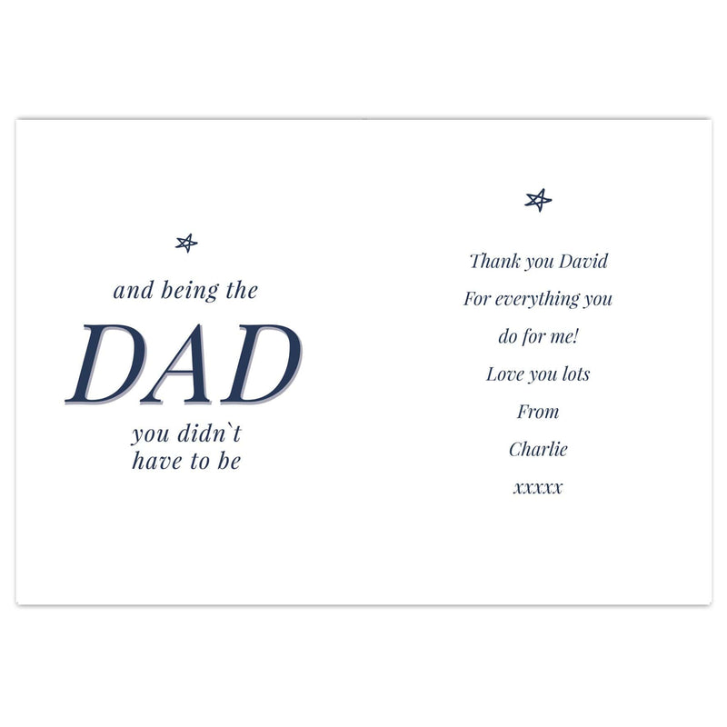 Personalised Memento Greetings Cards Personalised Stepdad Card