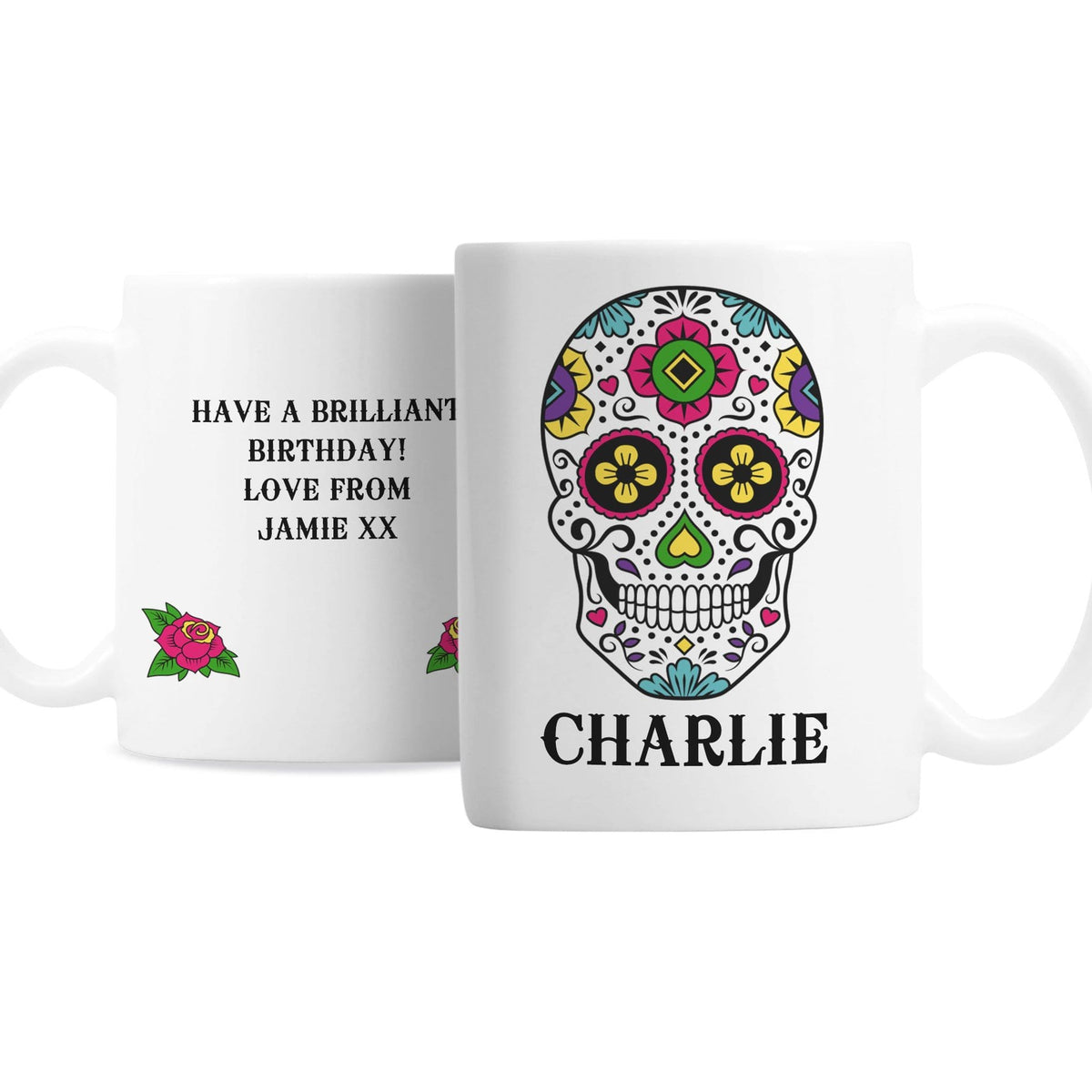 Personalised Memento Mugs Personalised Sugar Skull Mug