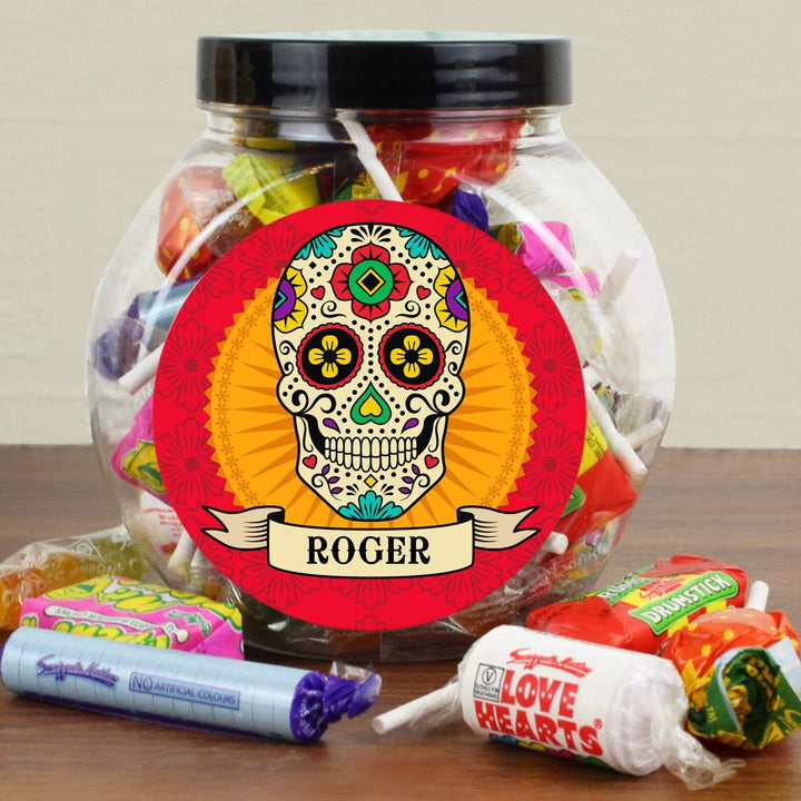 Personalised Memento Food &amp; Drink Personalised Sugar Skull Sweet Jar