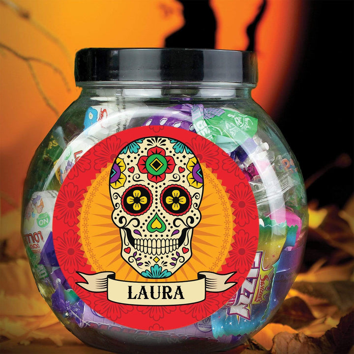 Personalised Memento Food &amp; Drink Personalised Sugar Skull Sweet Jar