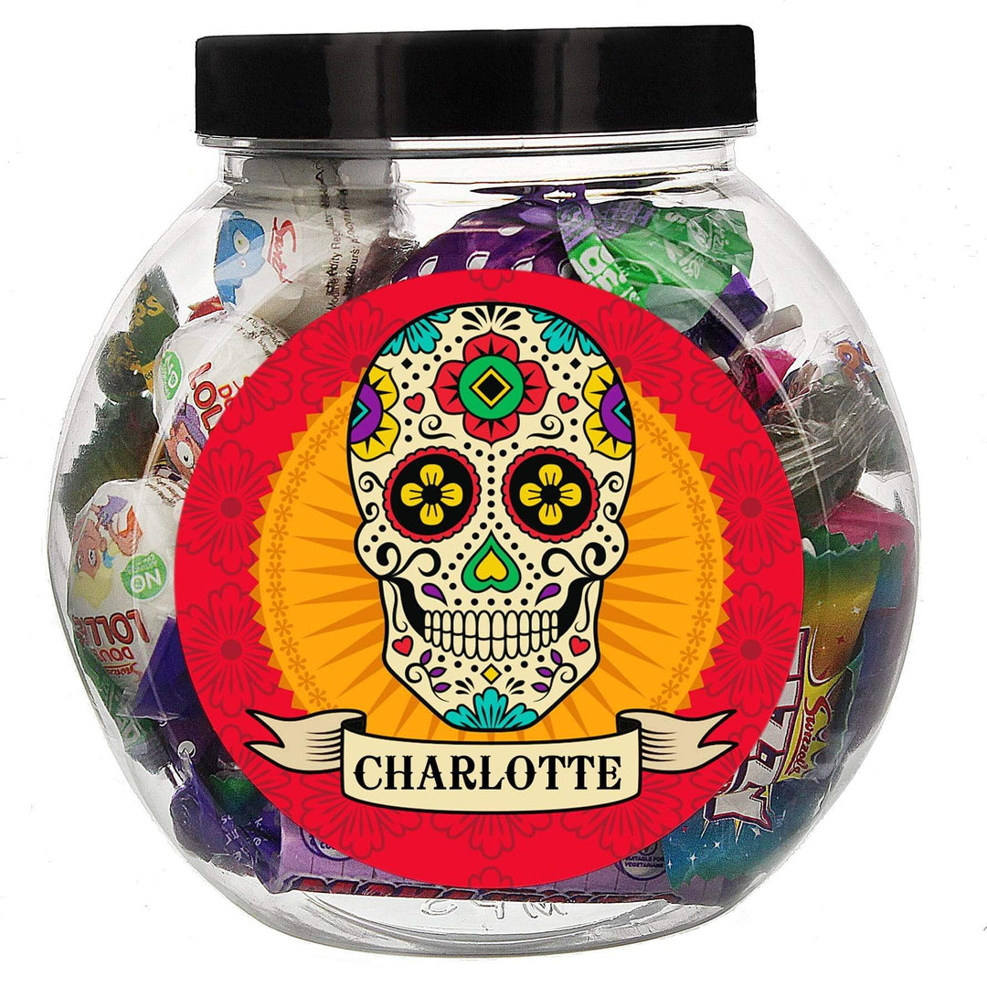 Personalised Memento Food &amp; Drink Personalised Sugar Skull Sweet Jar