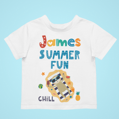 The Little Personal Shop Babygrows Personalised Summer Fun Design