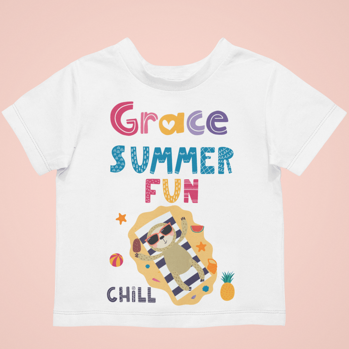 The Little Personal Shop Babygrows Personalised Summer Fun Girl Design