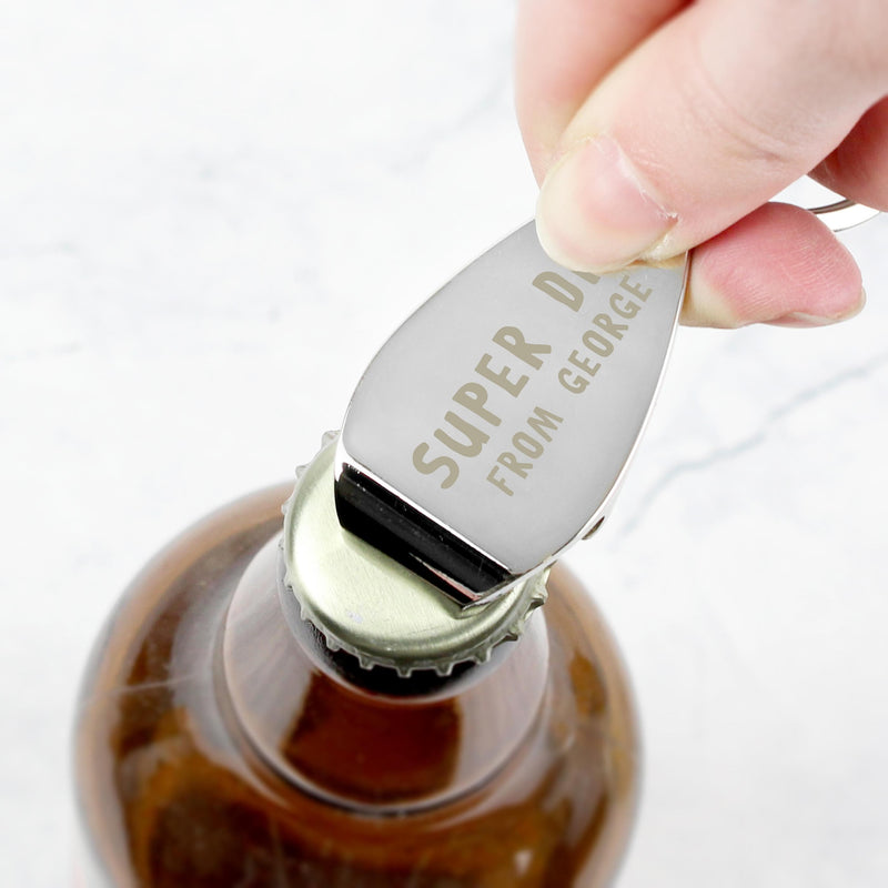 Personalised Memento Personalised Super Dad Bottle Opener Keyring