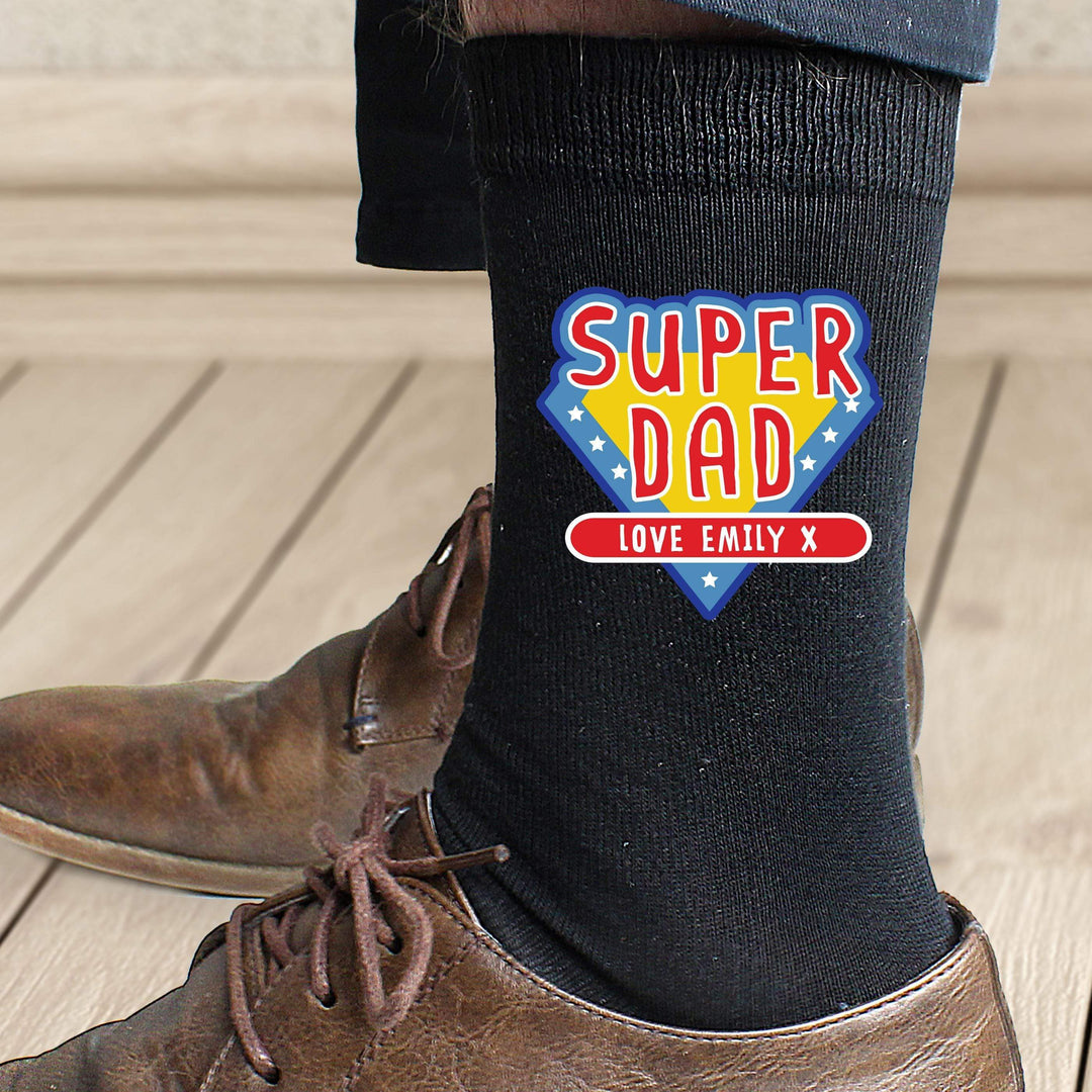 Personalised Memento Personalised Super Dad Mens Socks