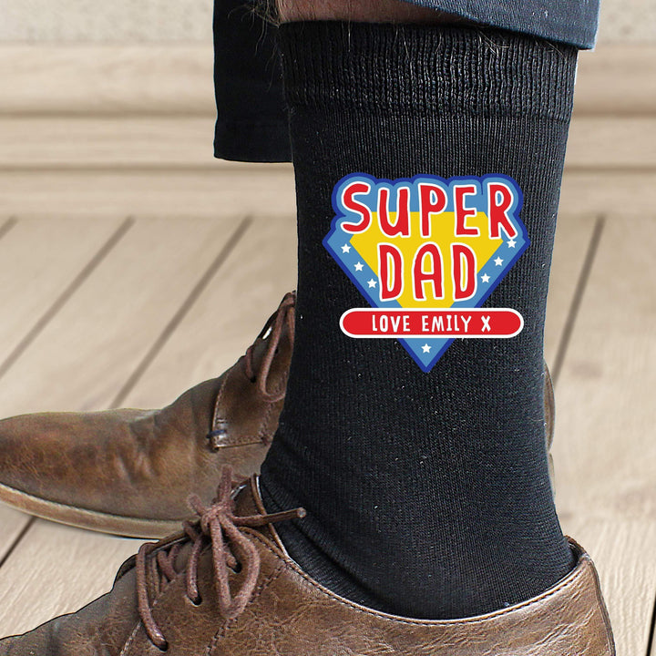 Personalised Memento Personalised Super Dad Mens Socks