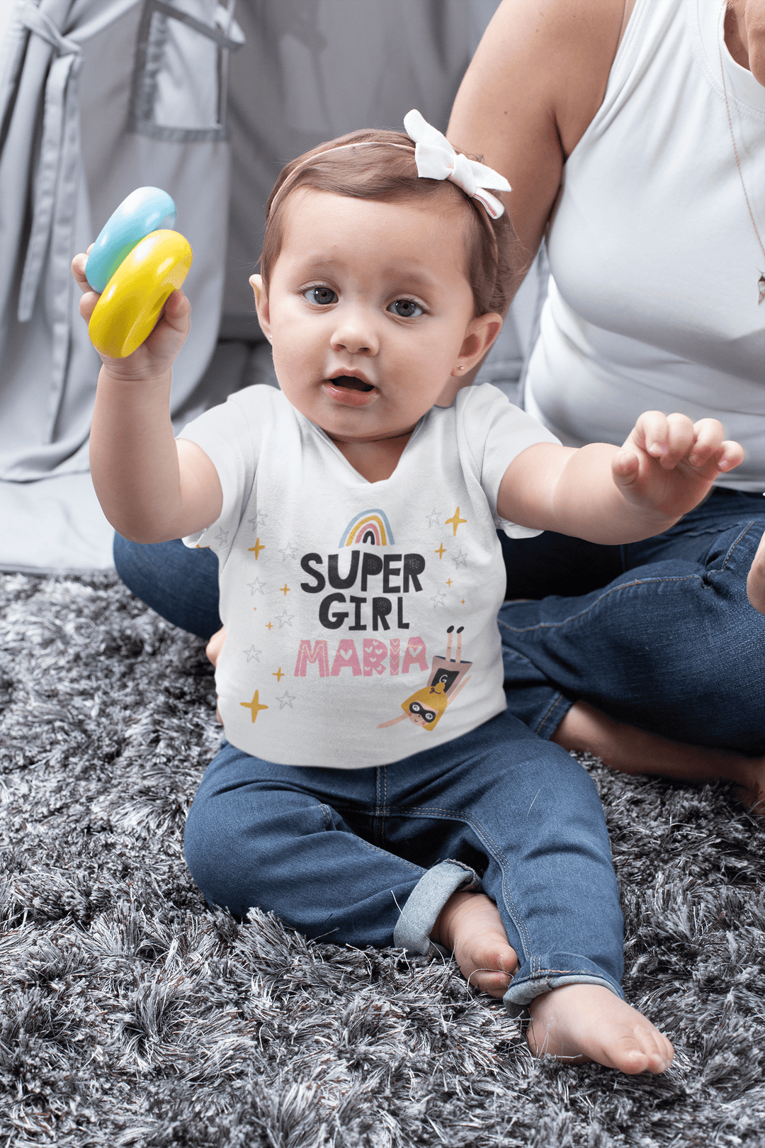 The Little Personal Shop Babygrows Personalised Super Girl Babygrow