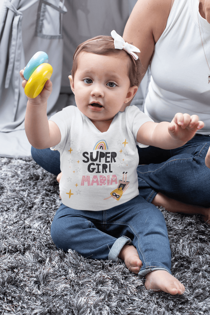 The Little Personal Shop Babygrows Personalised Super Girl Babygrow