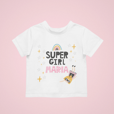 The Little Personal Shop Babygrows Personalised Super Girl Babygrow