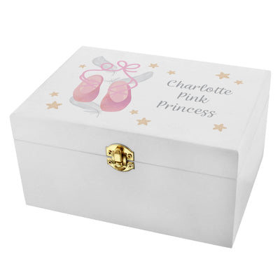 Personalised Memento Keepsakes Personalised Swan Lake Ballet White Wooden Keepsake Box