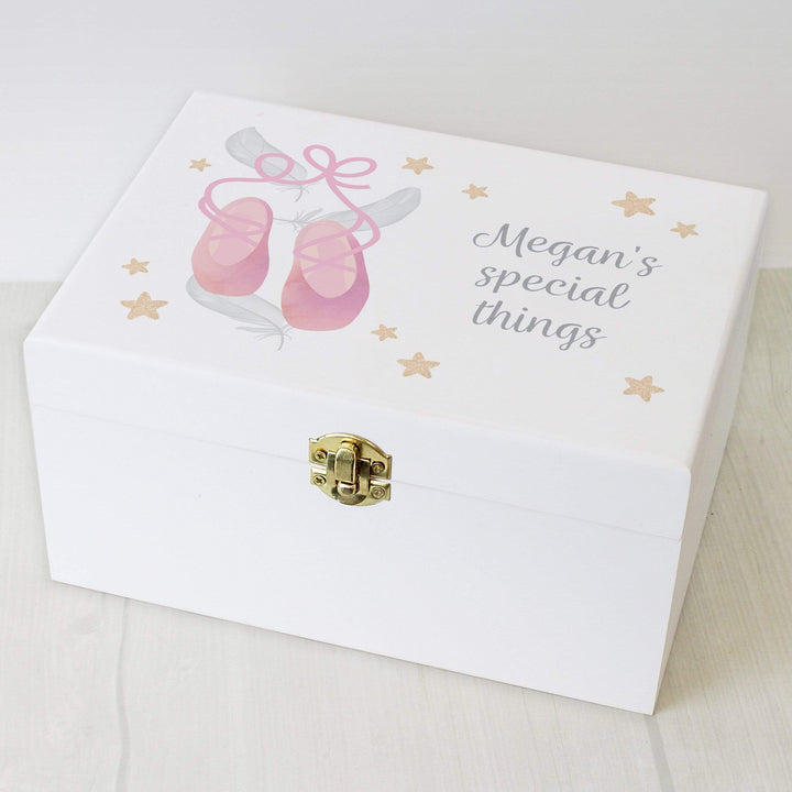 Personalised Memento Keepsakes Personalised Swan Lake Ballet White Wooden Keepsake Box