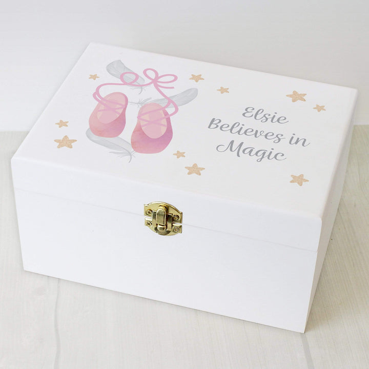Personalised Memento Keepsakes Personalised Swan Lake Ballet White Wooden Keepsake Box