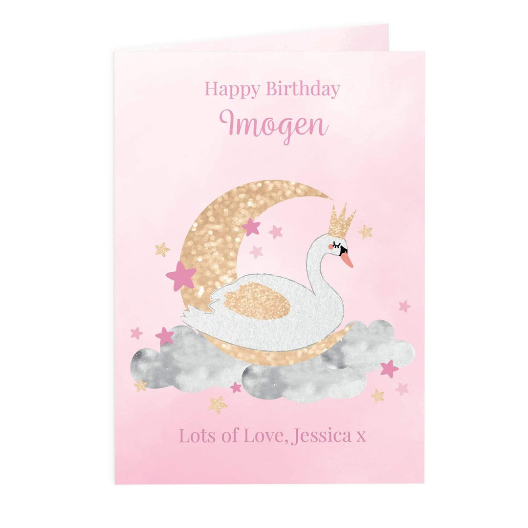 Personalised Memento Greetings Cards Personalised Swan Lake Card